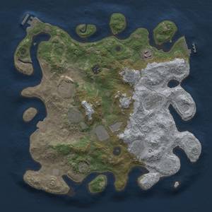 Thumbnail Rust Map: Procedural Map, Size: 3600, Seed: 12307, 16 Monuments