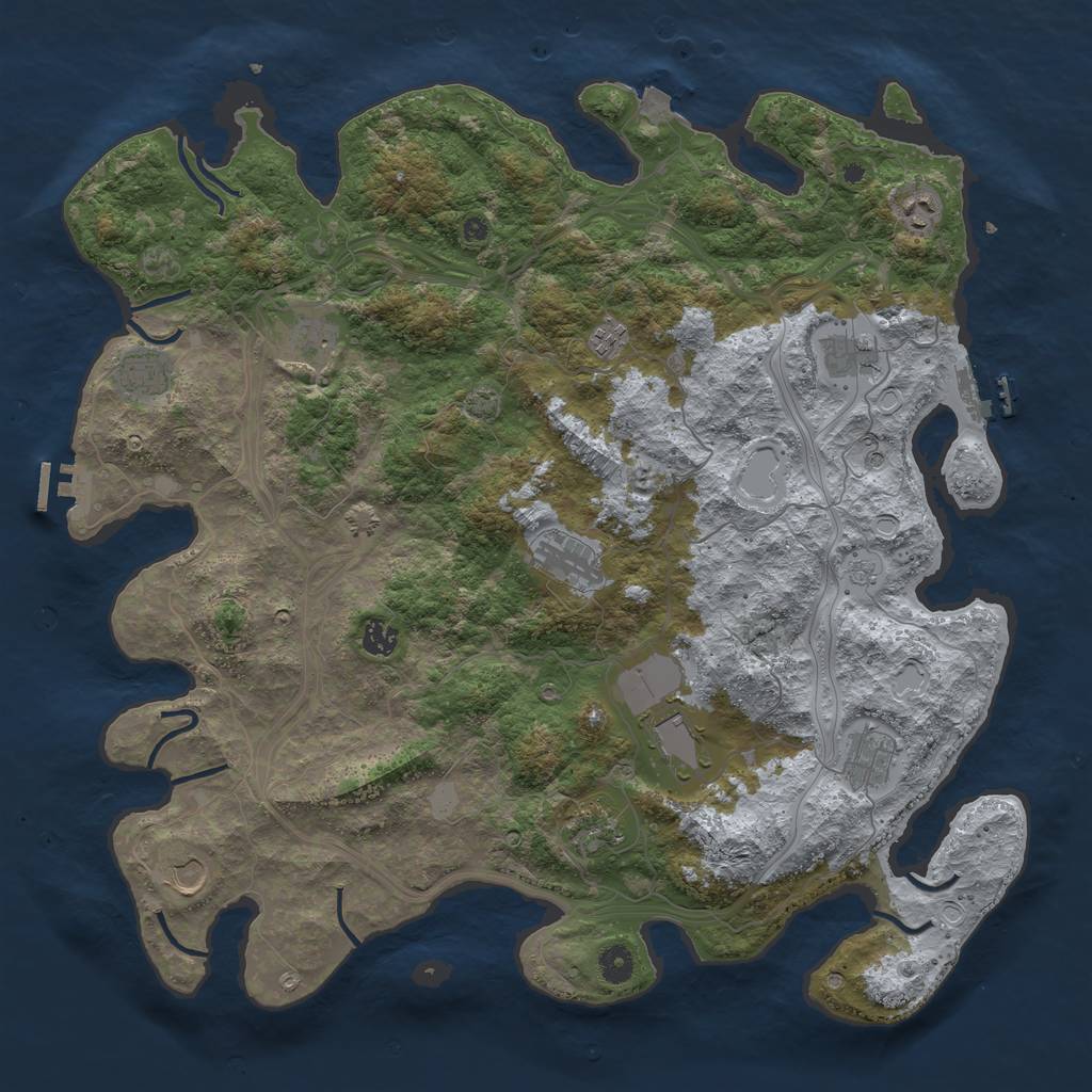 Rust Map: Procedural Map, Size: 4500, Seed: 47784, 19 Monuments