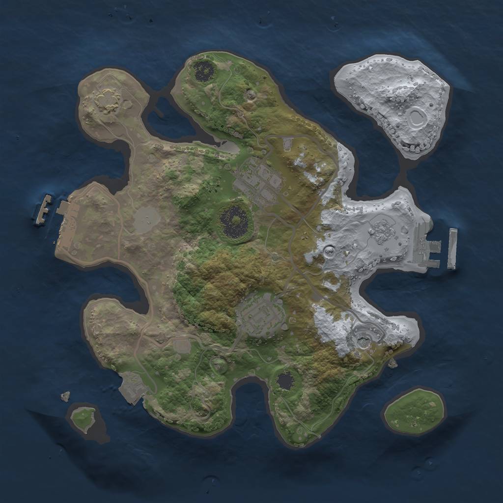 Rust Map: Procedural Map, Size: 2500, Seed: 338072560, 10 Monuments