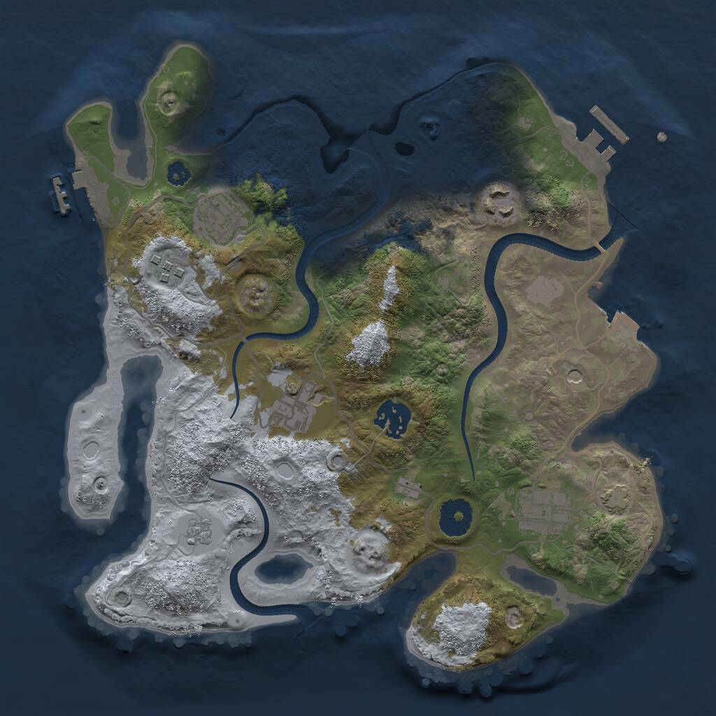 Rust Map: Procedural Map, Size: 3000, Seed: 27999, 12 Monuments