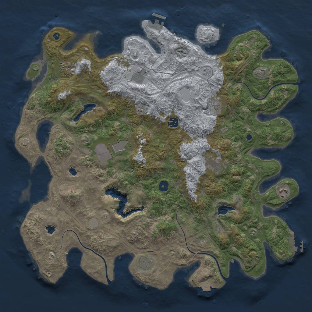 Rust Map: Procedural Map, Size: 4500, Seed: 15461, 15 Monuments