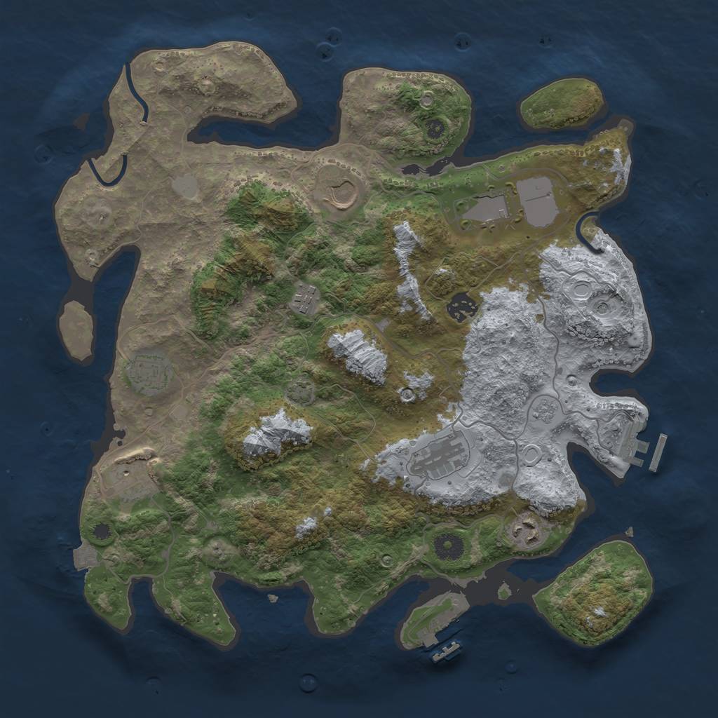 Rust Map: Procedural Map, Size: 3750, Seed: 75798500, 16 Monuments