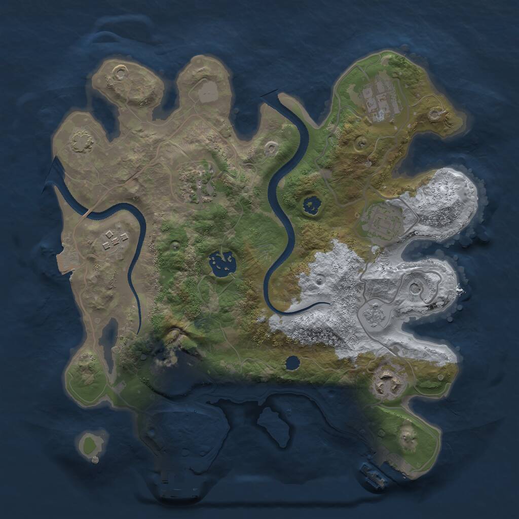 Rust Map: Procedural Map, Size: 2900, Seed: 308635197, 13 Monuments