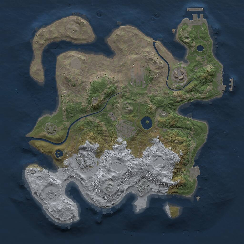 Rust Map: Procedural Map, Size: 3000, Seed: 9758, 11 Monuments