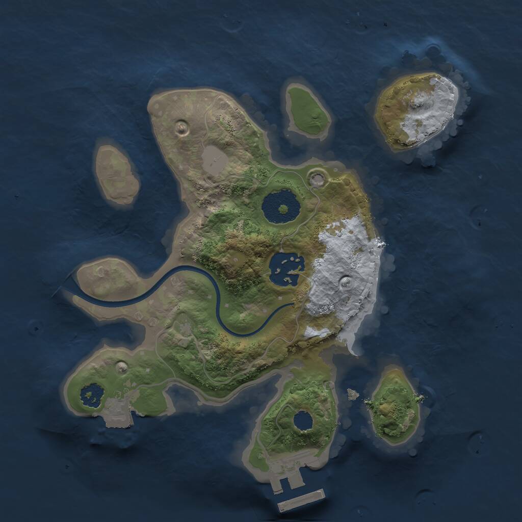 Rust Map: Procedural Map, Size: 2200, Seed: 1988753408, 3 Monuments