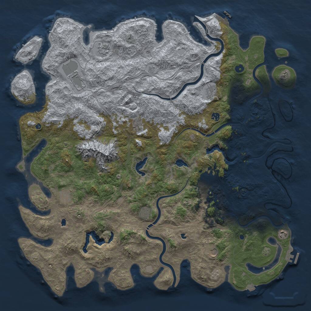 Rust Map: Procedural Map, Size: 5500, Seed: 380, 17 Monuments