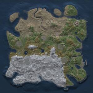 Thumbnail Rust Map: Procedural Map, Size: 3650, Seed: 16658231, 15 Monuments