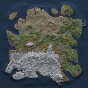 Thumbnail Rust Map: Procedural Map, Size: 3650, Seed: 16658231, 16 Monuments