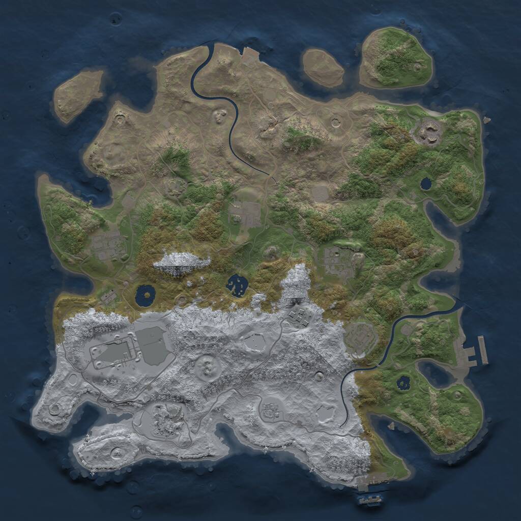 Rust Map: Procedural Map, Size: 3650, Seed: 16658231, 15 Monuments