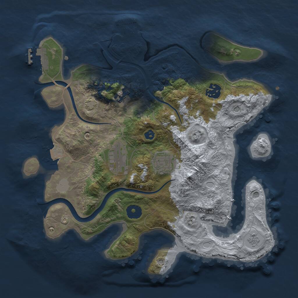 Rust Map: Procedural Map, Size: 3000, Seed: 357050109, 10 Monuments