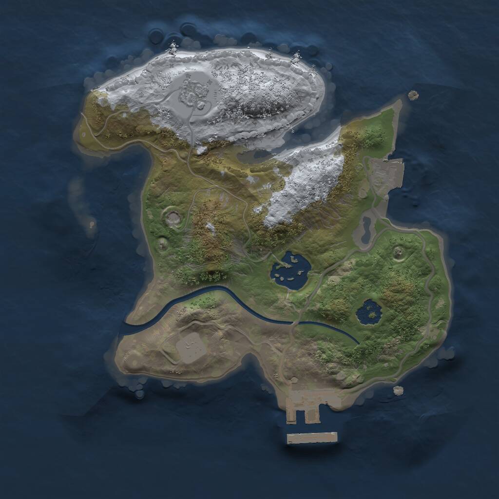 Rust Map: Procedural Map, Size: 2000, Seed: 1322640239, 4 Monuments