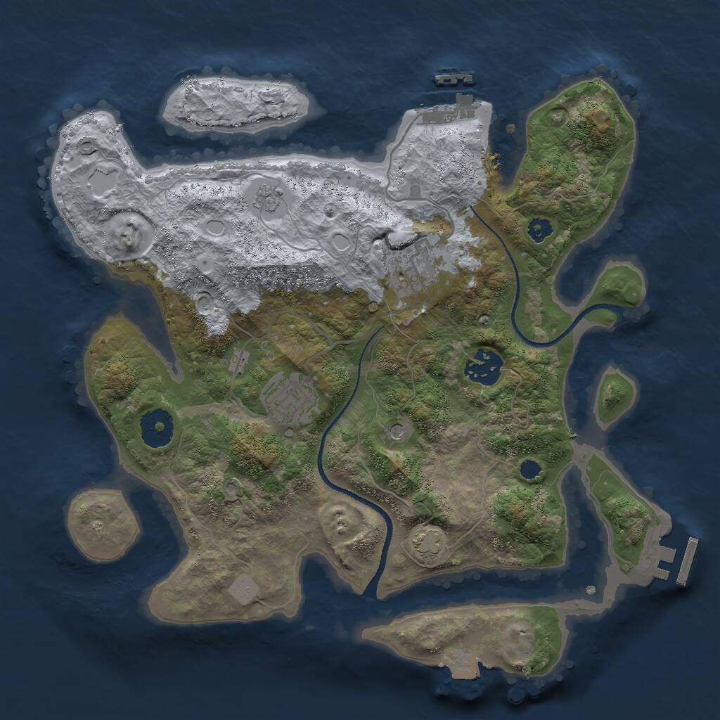 Rust Map: Procedural Map, Size: 3000, Seed: 262658986, 9 Monuments