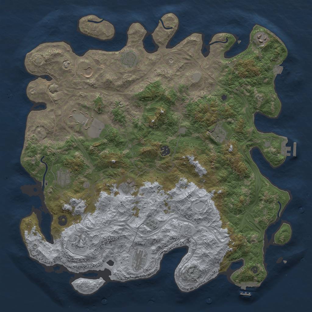 Rust Map: Procedural Map, Size: 4500, Seed: 902751266, 19 Monuments