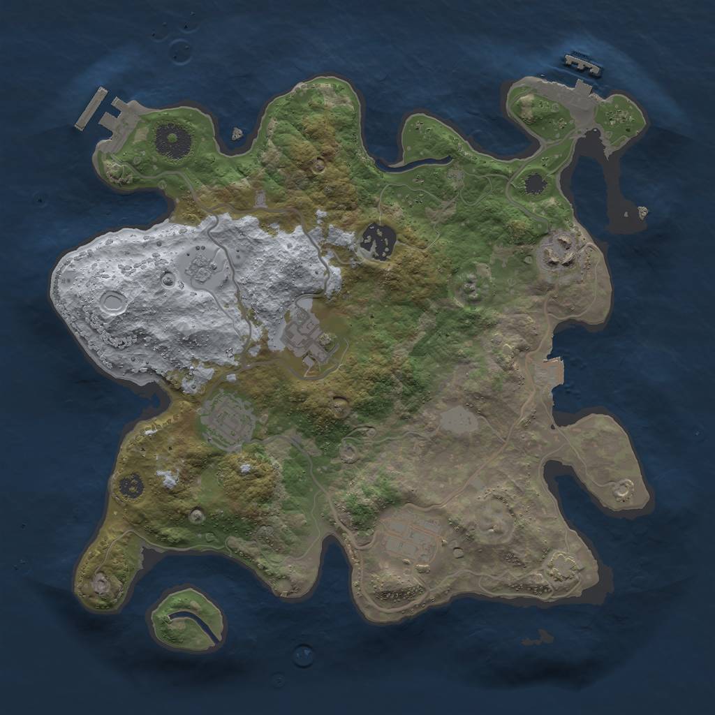 Rust Map: Procedural Map, Size: 3000, Seed: 25994, 12 Monuments