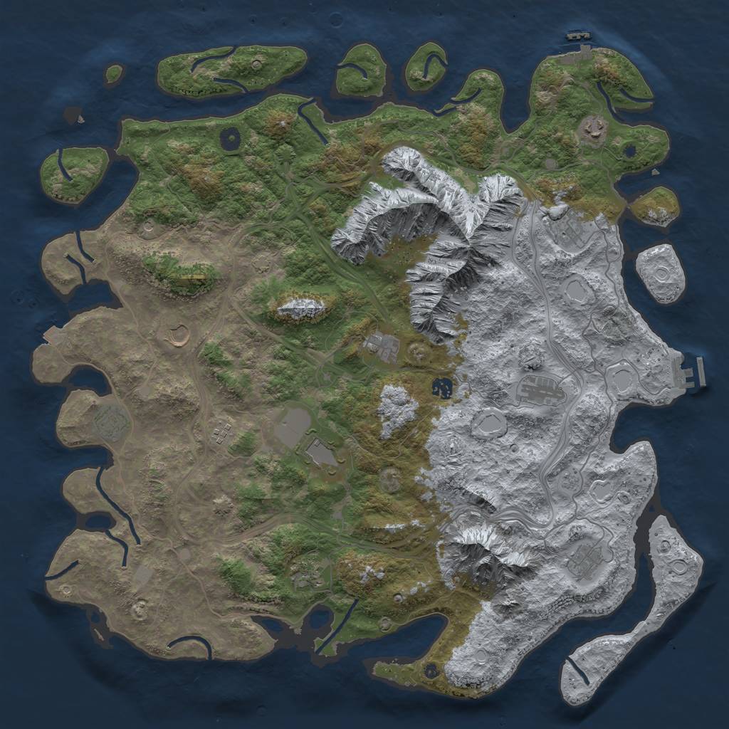 Rust Map: Procedural Map, Size: 5000, Seed: 417542998, 19 Monuments
