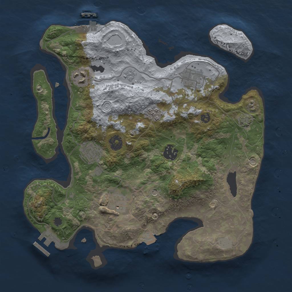 Rust Map: Procedural Map, Size: 3000, Seed: 11642, 14 Monuments