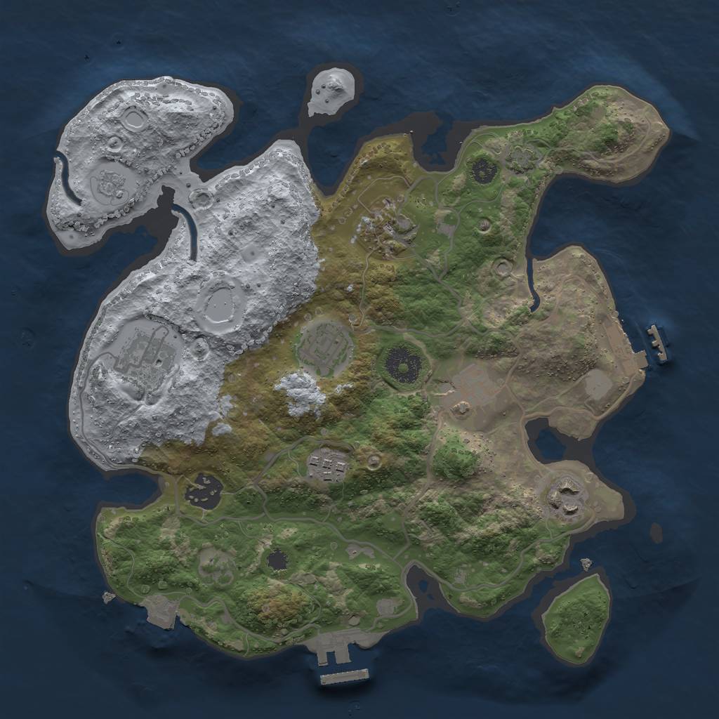 Rust Map: Procedural Map, Size: 3000, Seed: 1269932812, 14 Monuments
