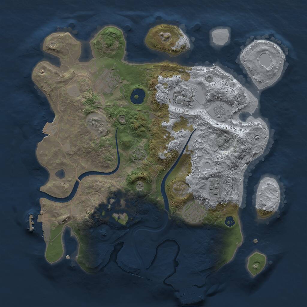 Rust Map: Procedural Map, Size: 3000, Seed: 2120, 11 Monuments