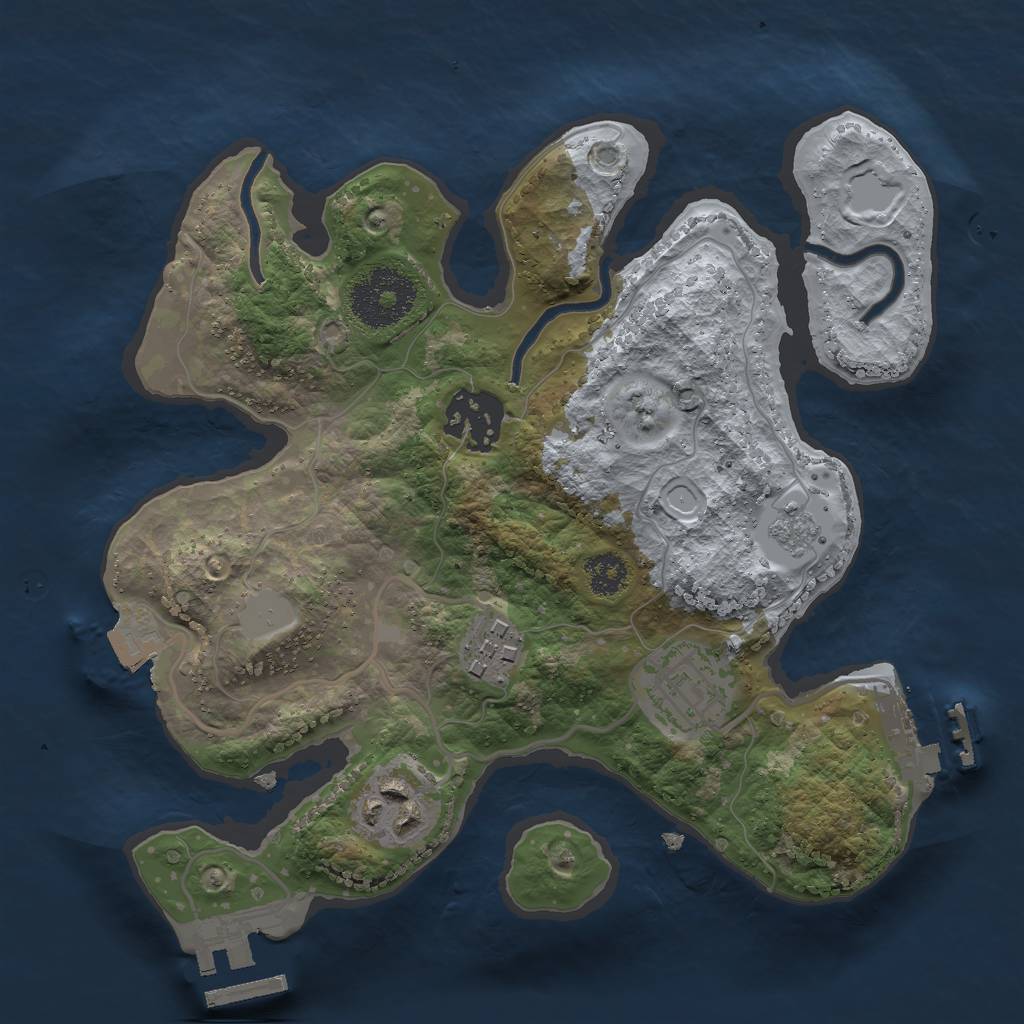 Rust Map: Procedural Map, Size: 2500, Seed: 1664209079, 10 Monuments
