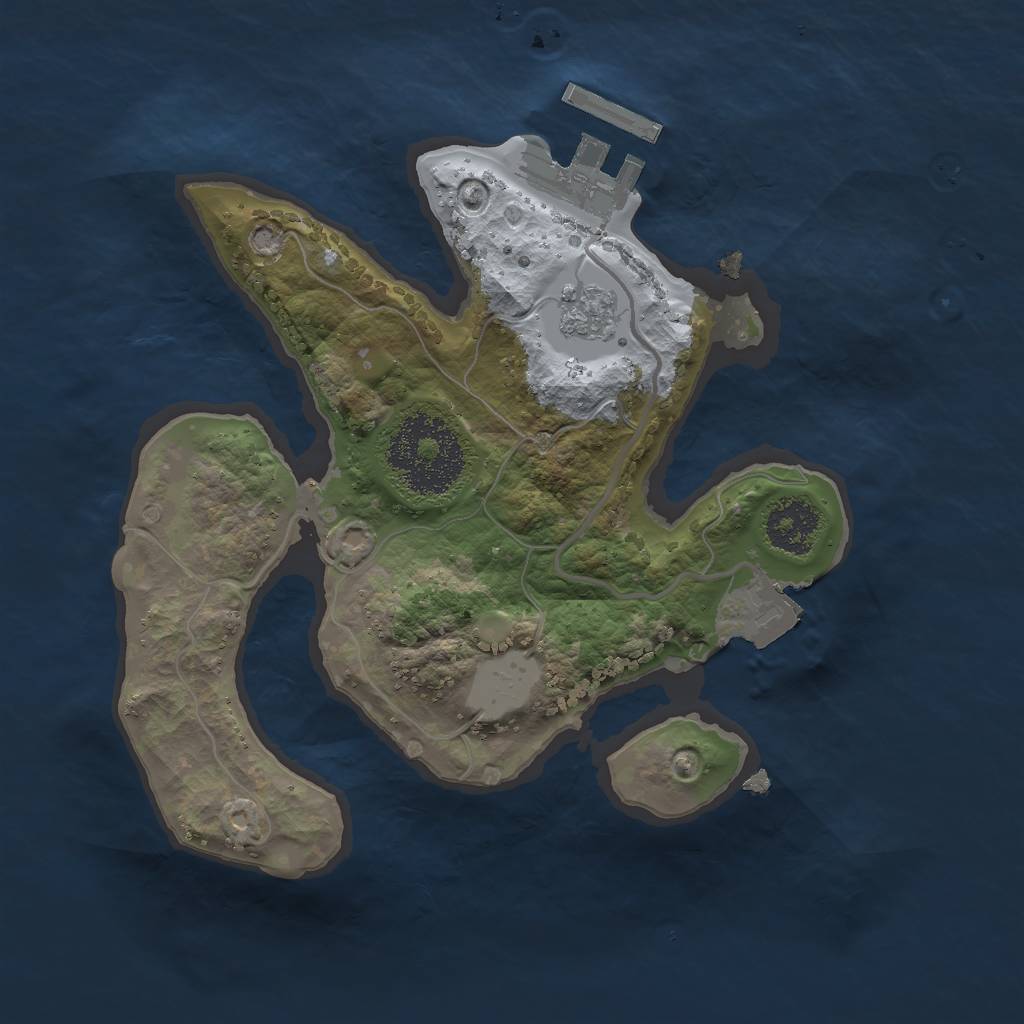 Rust Map: Procedural Map, Size: 2000, Seed: 669345236, 5 Monuments