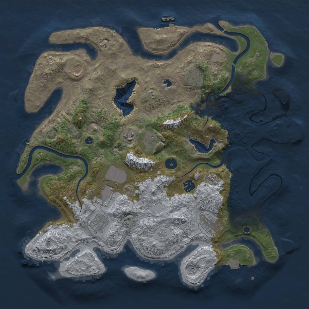 Rust Map: Procedural Map, Size: 4000, Seed: 1131422, 15 Monuments