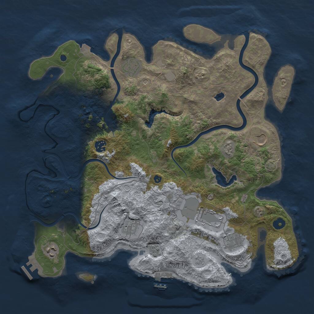 Rust Map: Procedural Map, Size: 4000, Seed: 324887777, 14 Monuments