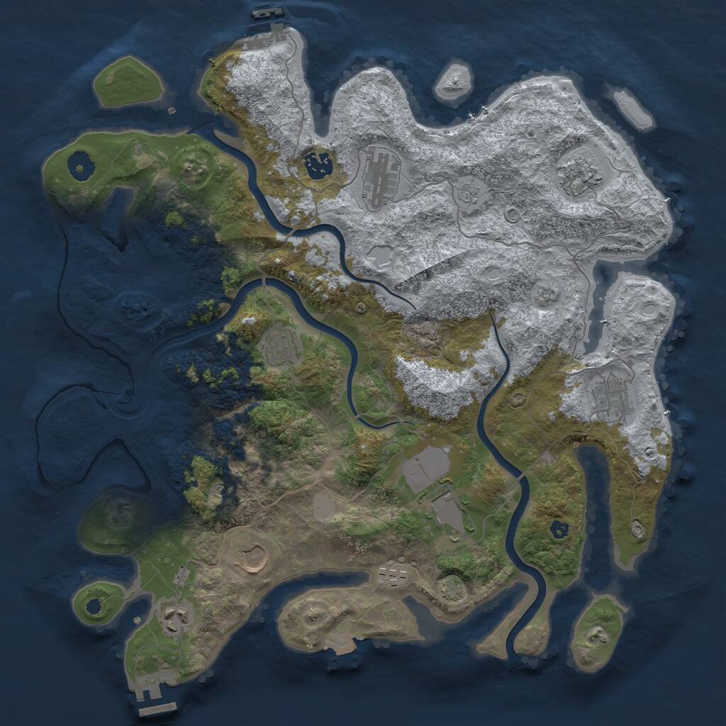 Rust Map: Procedural Map, Size: 3900, Seed: 68568, 15 Monuments