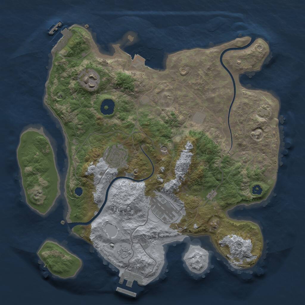 Rust Map: Procedural Map, Size: 3000, Seed: 1218077132, 9 Monuments