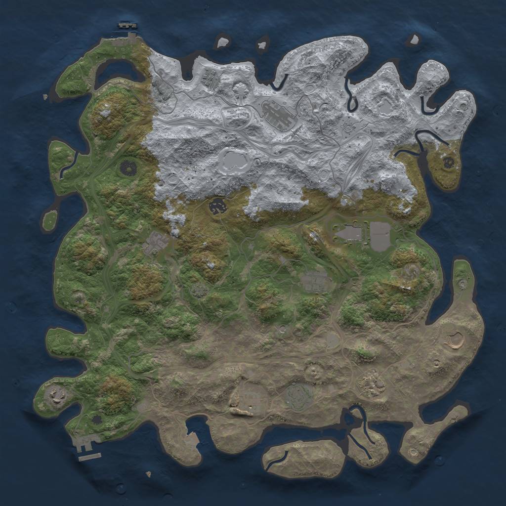 Rust Map: Procedural Map, Size: 4500, Seed: 61061, 19 Monuments