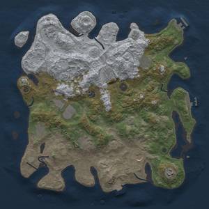 Thumbnail Rust Map: Procedural Map, Size: 3998, Seed: 1607351321, 18 Monuments