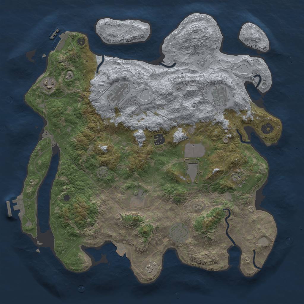 Rust Map: Procedural Map, Size: 3900, Seed: 600, 17 Monuments