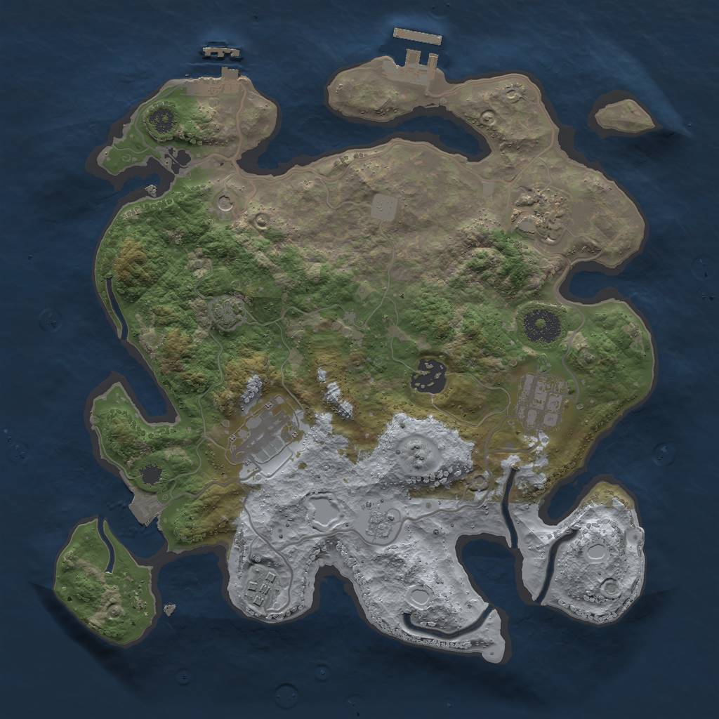 Rust Map: Procedural Map, Size: 3000, Seed: 1525741539, 13 Monuments