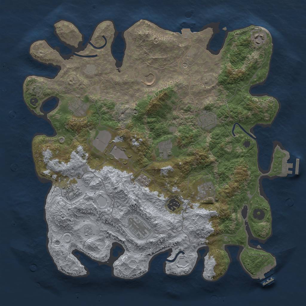 Rust Map: Procedural Map, Size: 3900, Seed: 31633888, 19 Monuments