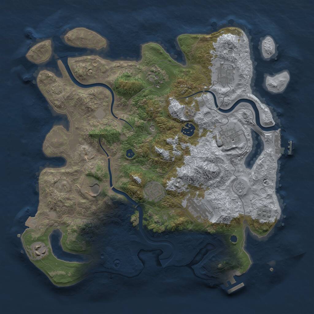 Rust Map: Procedural Map, Size: 3600, Seed: 90338192, 15 Monuments