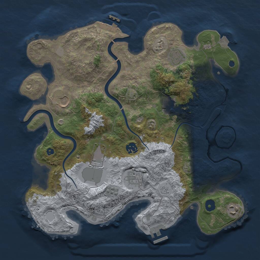 Rust Map: Procedural Map, Size: 3500, Seed: 78740336, 14 Monuments