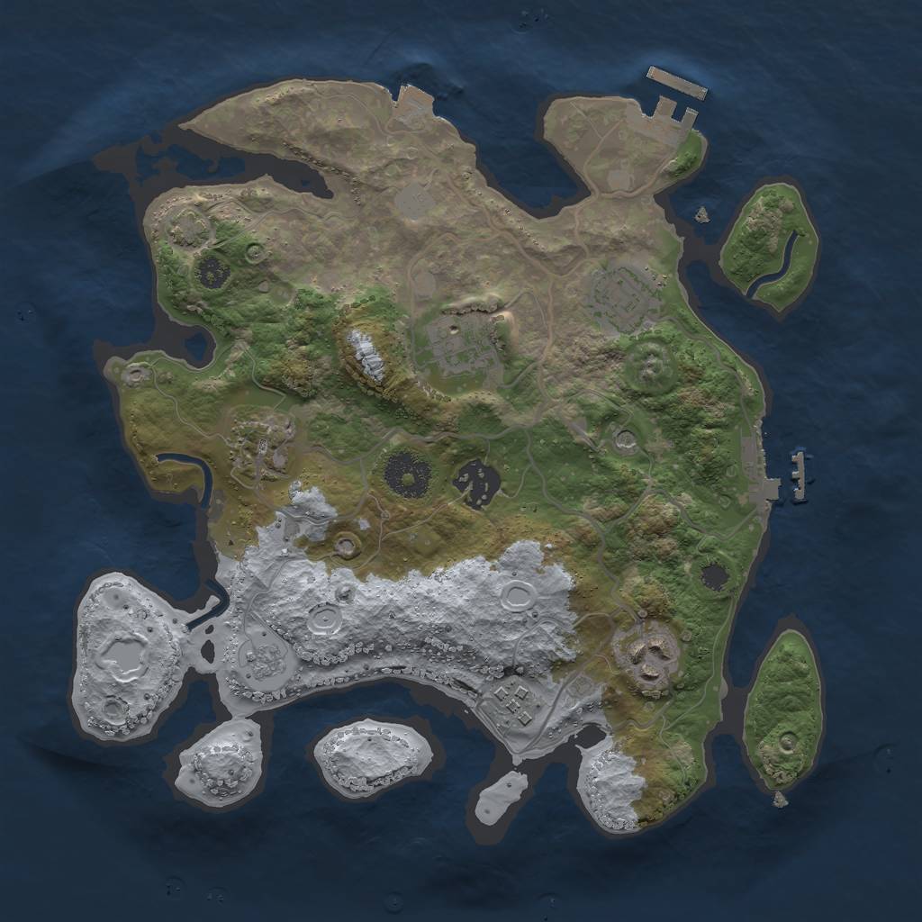 Rust Map: Procedural Map, Size: 3000, Seed: 2460798, 14 Monuments