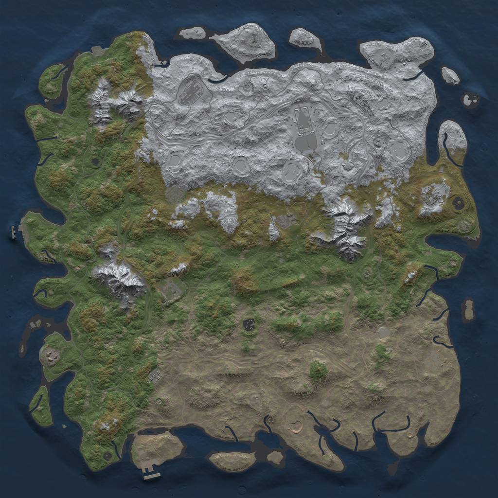 Rust Map: Procedural Map, Size: 6000, Seed: 23523, 19 Monuments