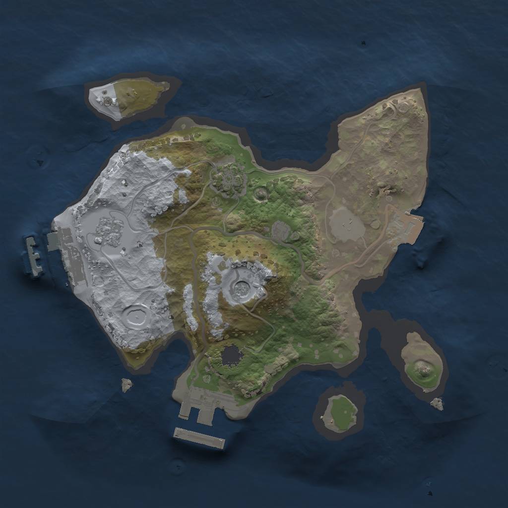 Rust Map: Procedural Map, Size: 2000, Seed: 327683234, 8 Monuments