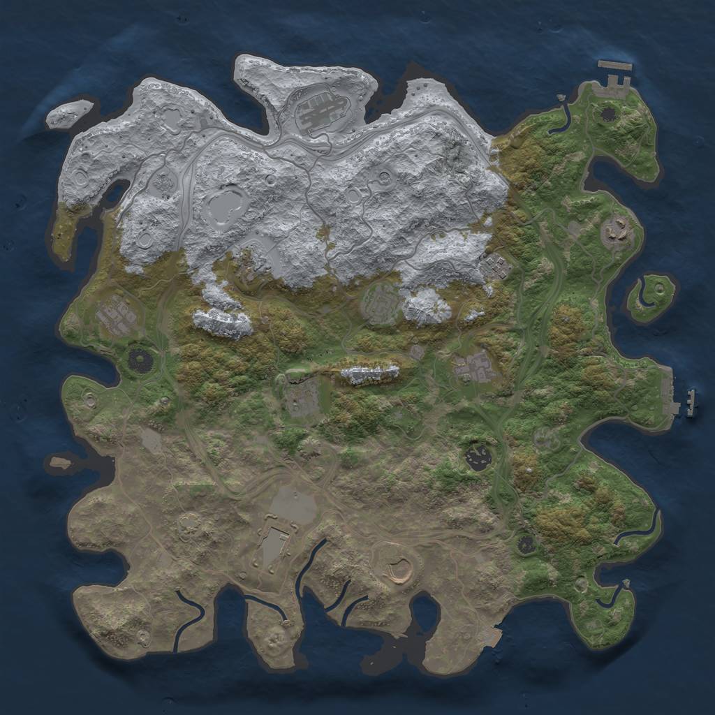 Rust Map: Procedural Map, Size: 4250, Seed: 1836584734, 19 Monuments