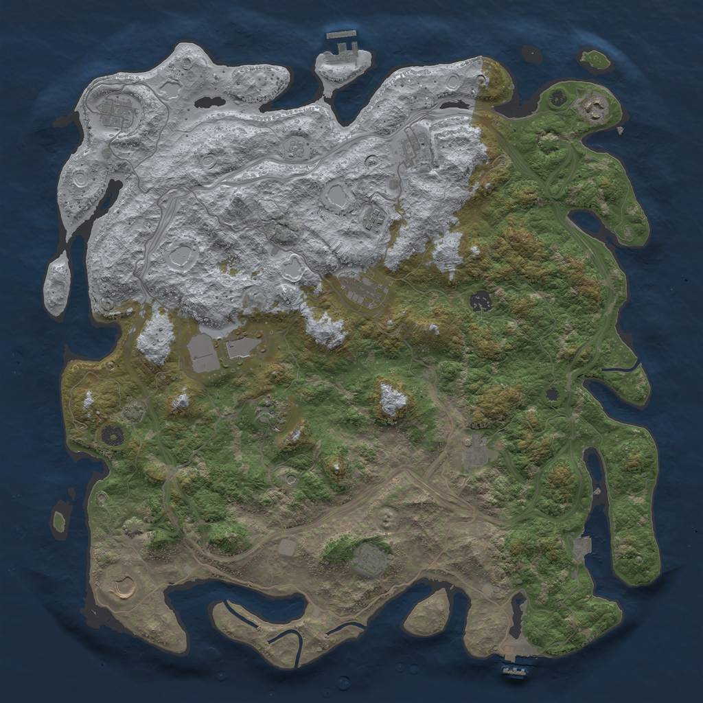Rust Map: Procedural Map, Size: 4750, Seed: 405182429, 19 Monuments