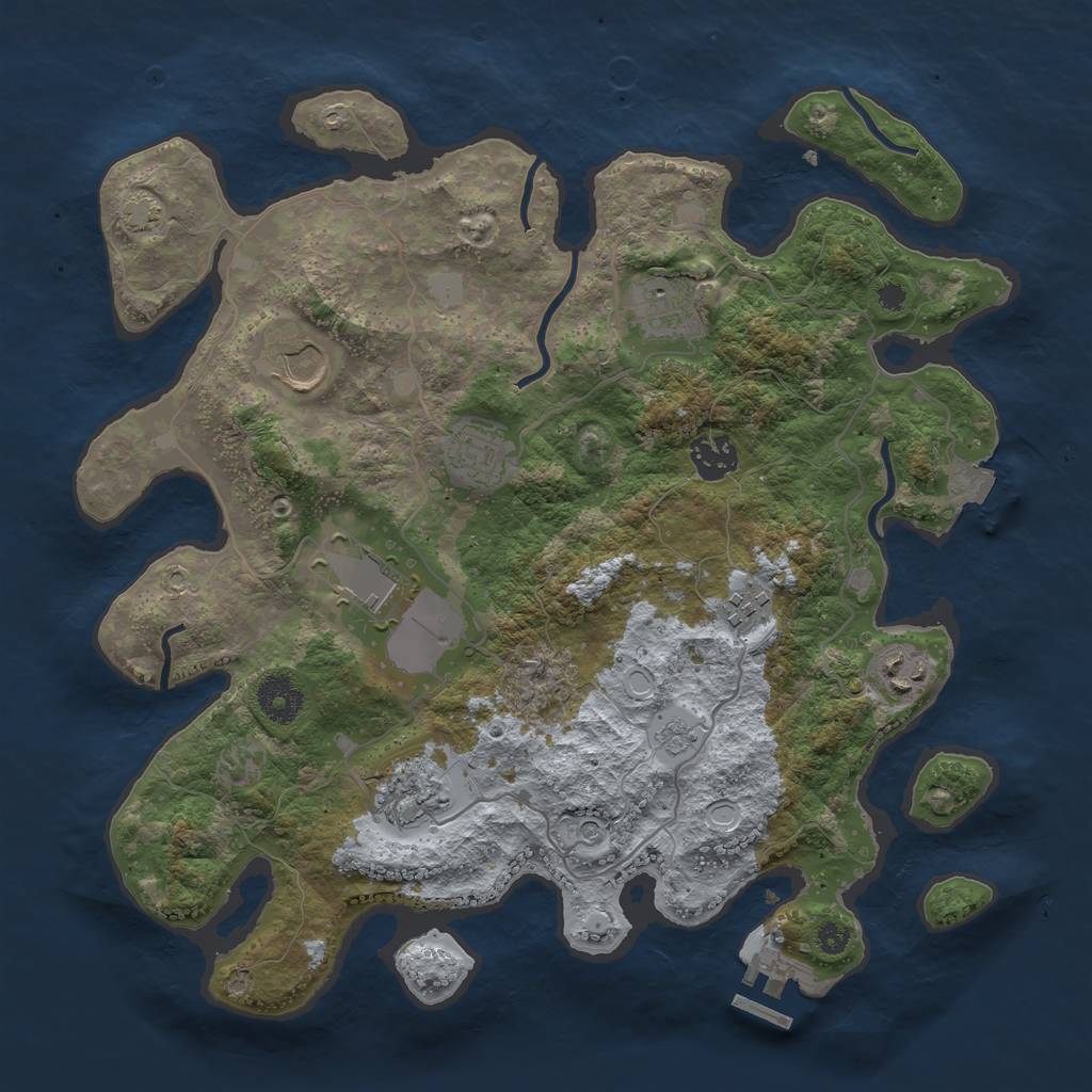 Rust Map: Procedural Map, Size: 3500, Seed: 2039058364, 15 Monuments