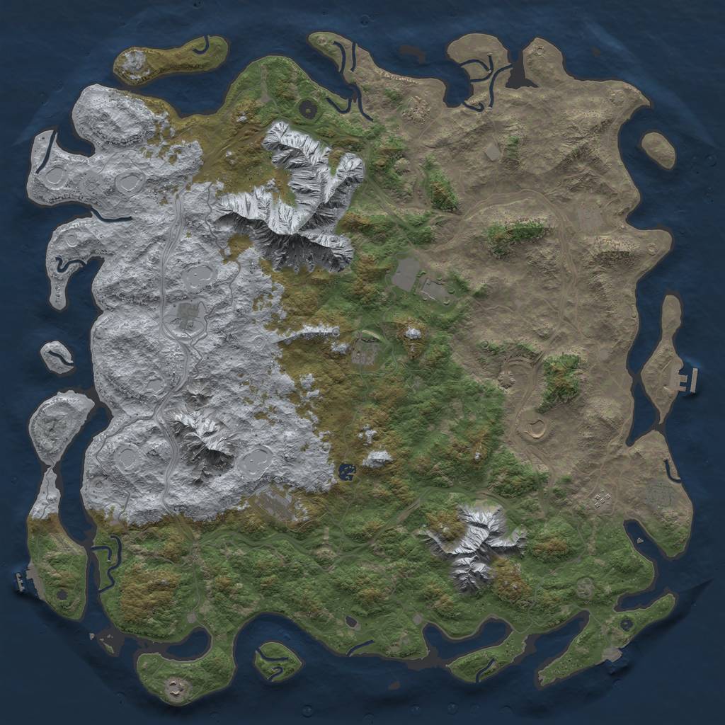 Rust Map: Procedural Map, Size: 6000, Seed: 1613137084, 19 Monuments