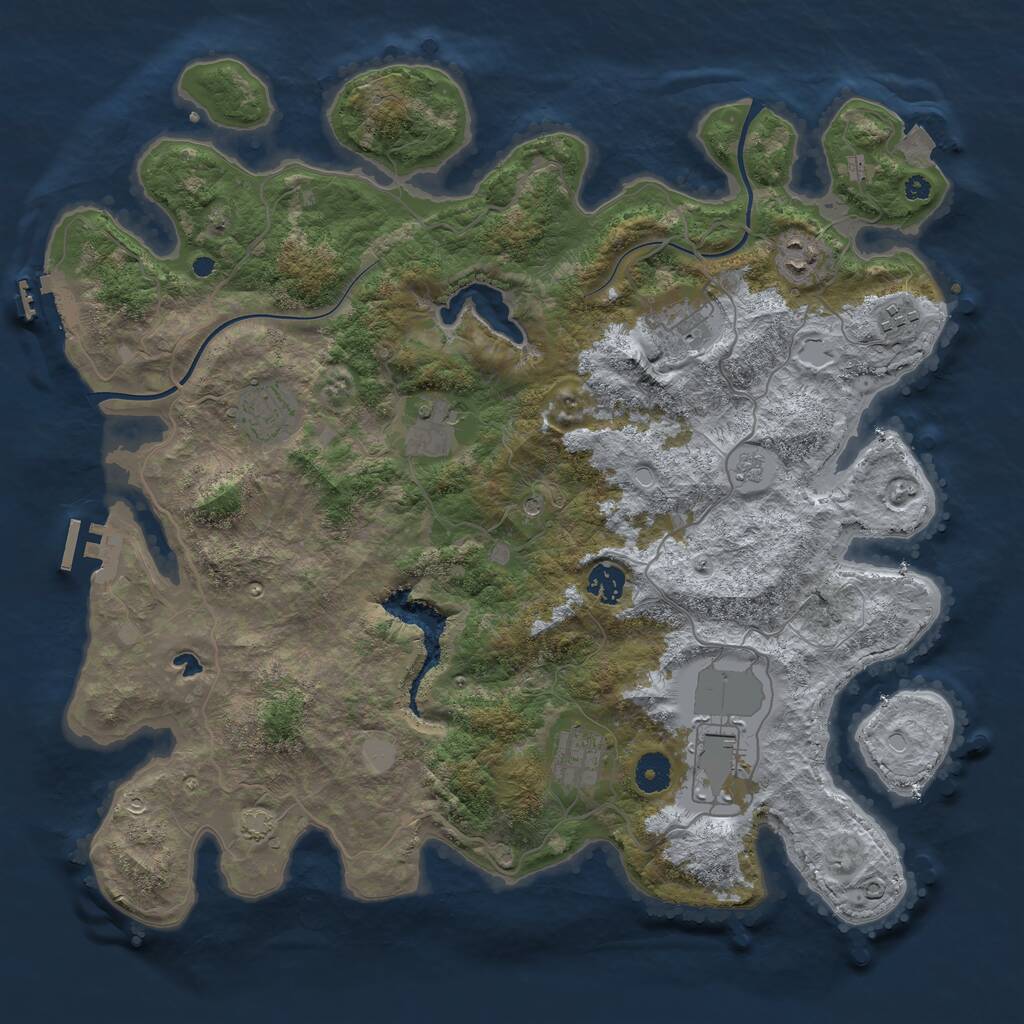 Rust Map: Procedural Map, Size: 4000, Seed: 81106103, 14 Monuments