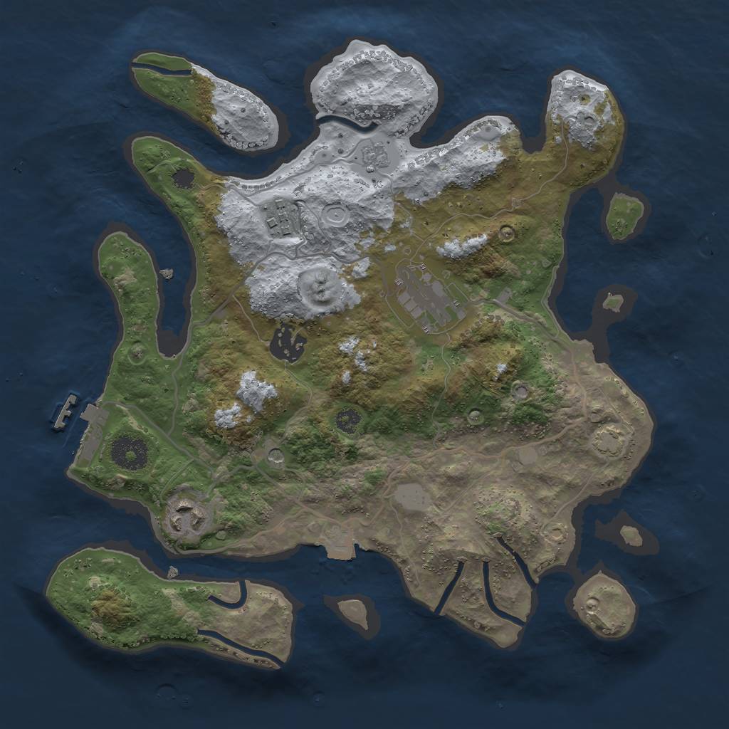 Rust Map: Procedural Map, Size: 3000, Seed: 358313591, 11 Monuments