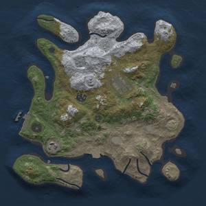 Thumbnail Rust Map: Procedural Map, Size: 3000, Seed: 358313591, 11 Monuments