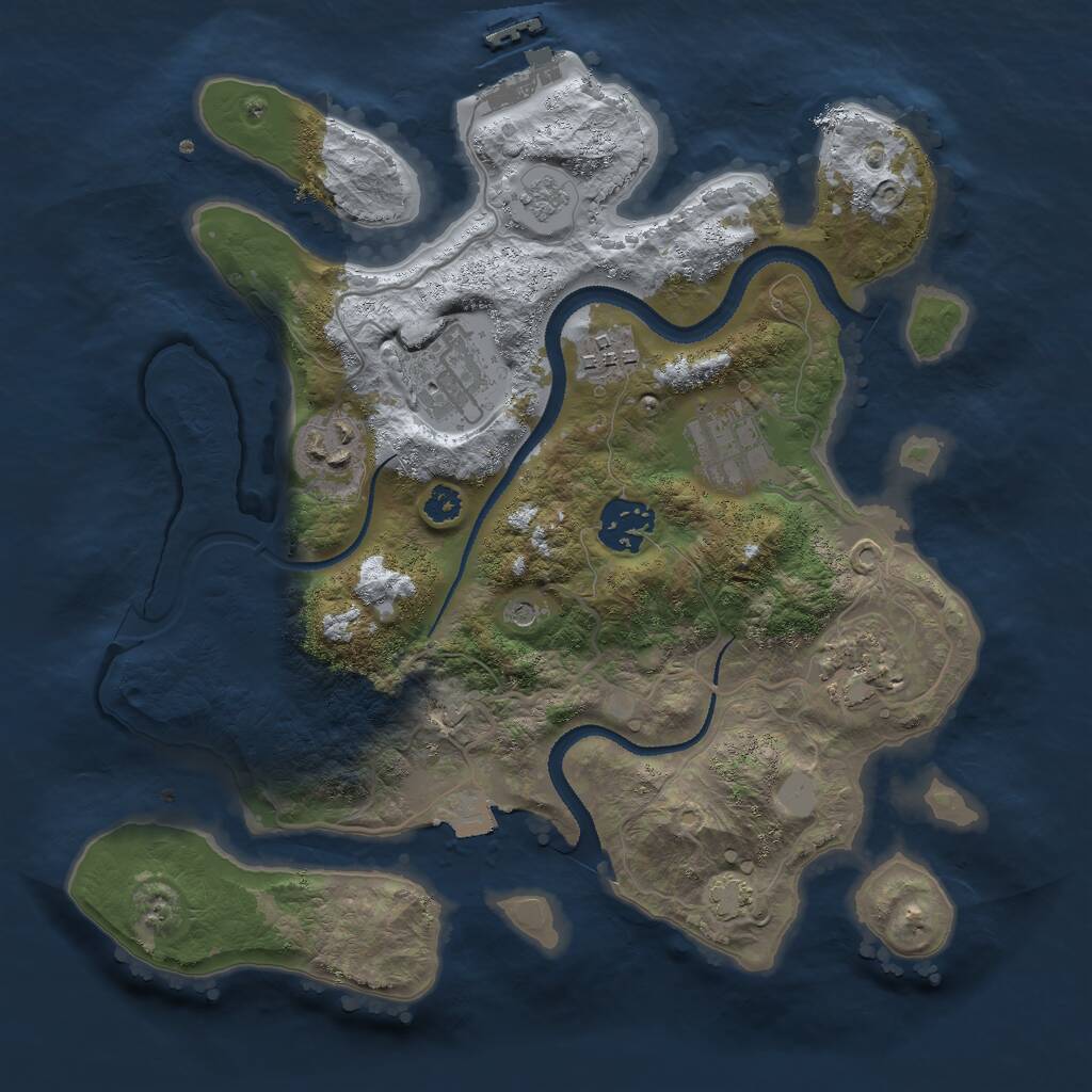 Rust Map: Procedural Map, Size: 3000, Seed: 358313591, 11 Monuments