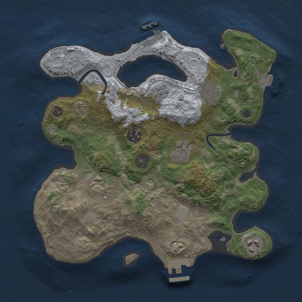 Rust Map: Procedural Map, Size: 3000, Seed: 793417, 14 Monuments