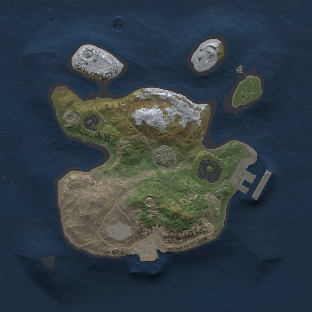 Rust Map: Procedural Map, Size: 2000, Seed: 678594, 5 Monuments