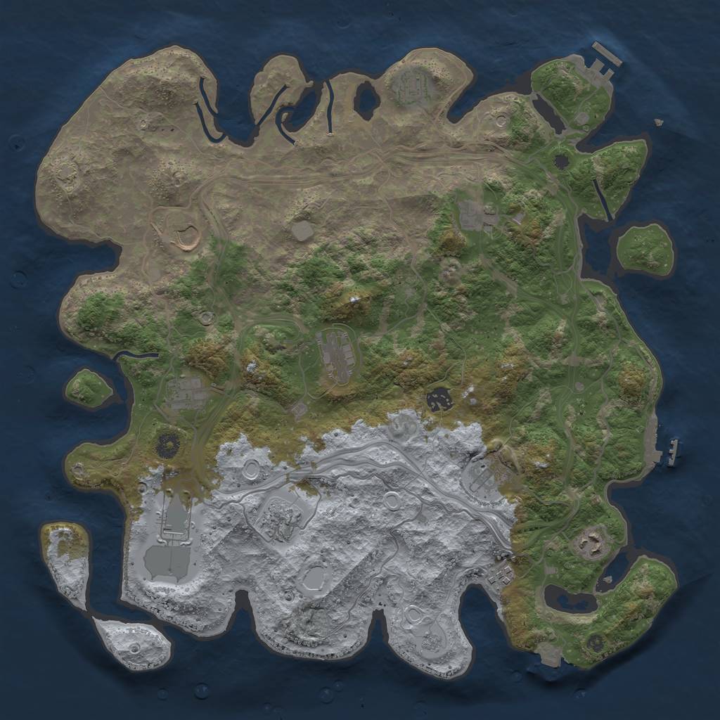 Rust Map: Procedural Map, Size: 4250, Seed: 1395218578, 19 Monuments