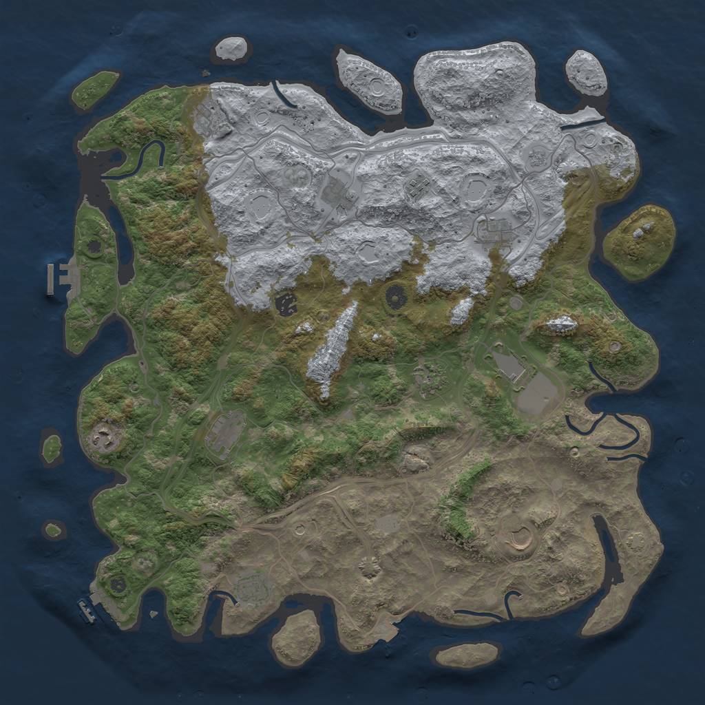 Rust Map: Procedural Map, Size: 4600, Seed: 6891, 19 Monuments